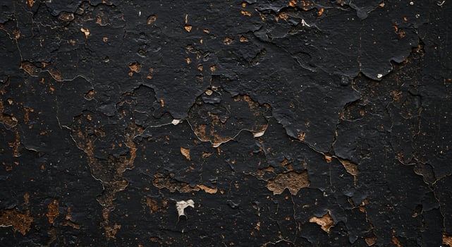 A close up of a black wall with peeling paint photo
