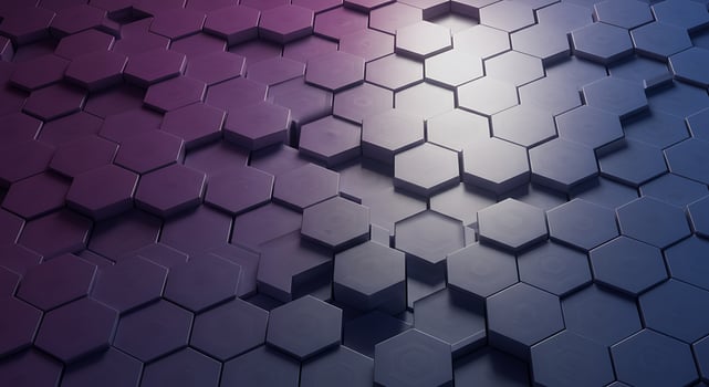 Hexagonal background with purple and blue colors photo