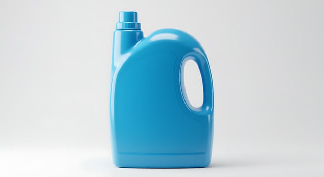 A blue plastic bottle with a handle on it photo
