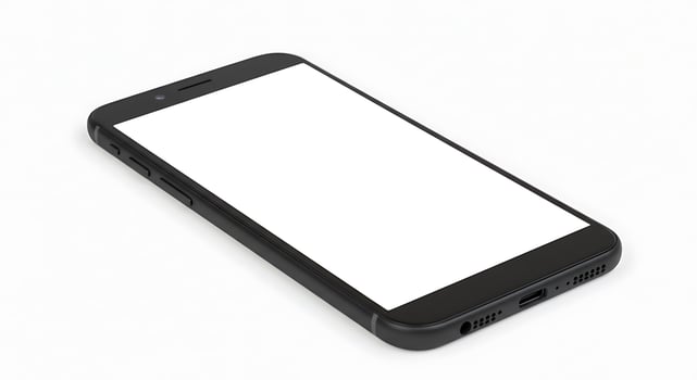 Smartphone with blank screen on white background photo