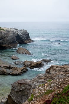 Rocky coast at atlantic ocean in Galicia, Spain photo