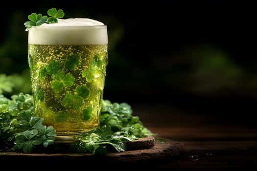 St. Patrick's Day Celebration with Green Beer and Shamrocks photo