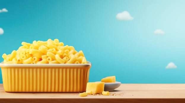Bowl of macaroni pasta with cheese, simple food photography. photo