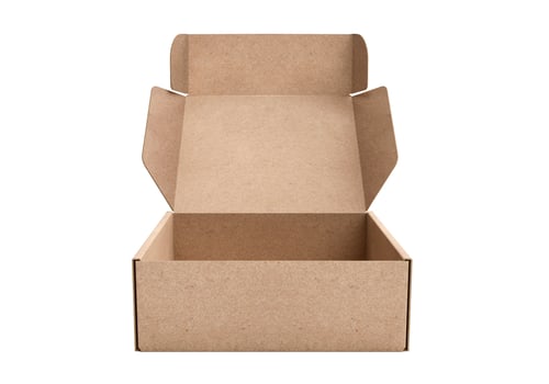 Open empty brown cardboard box on white background14 photo