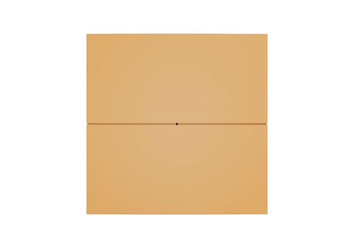 TOP view. Brown Cardboard paper box isolated on white background photo