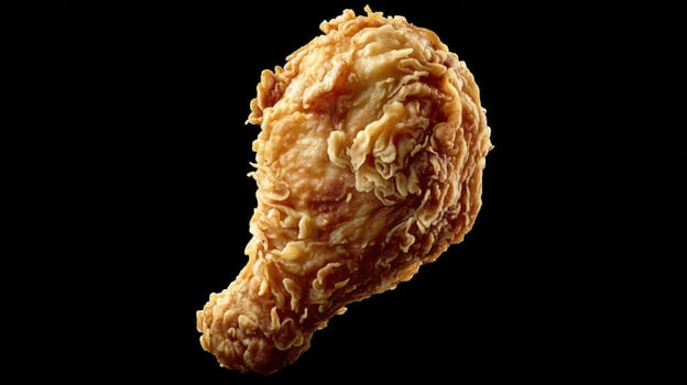 Crispy fried chicken leg, golden brown and delicious. photo