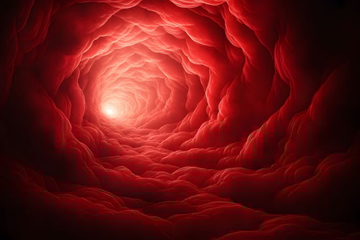Abstract Red Tunnel of Light - Surreal Pathway and Creative Background Design photo