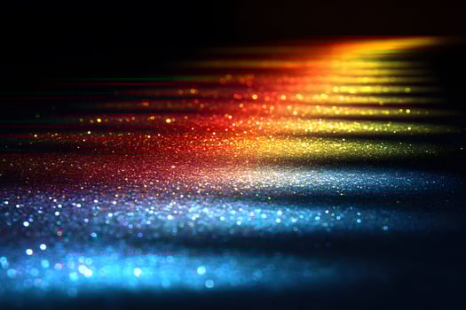 Vibrant Rainbow Light Reflections on Glittering Surface for Creative Design photo