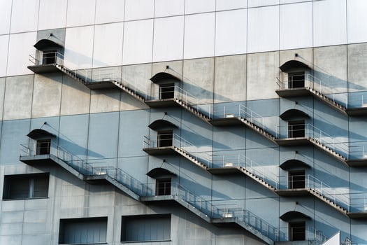 Geometric harmony of fire escapes stair photo