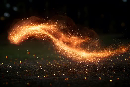 Magical Swirl of Glowing Sparks in Night Sky - Fantasy and Mystery Theme for Posters and Designs photo