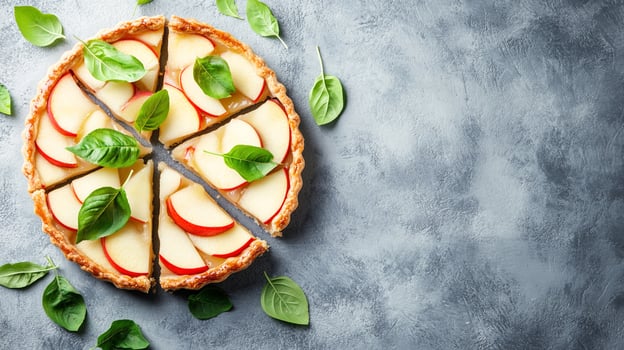 Top View Pre-Packaged Apple Pie Slices, Food Photography photo