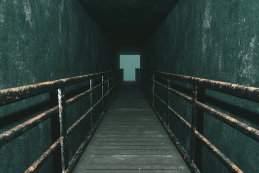Mysterious Rusty Tunnel Bridge A Dark and Foreboding Passage photo