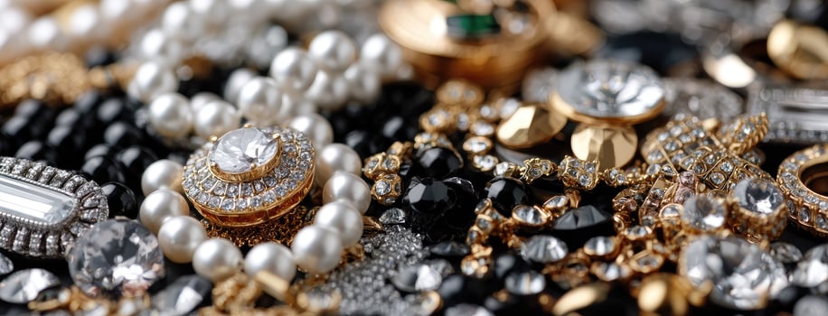 A pile of gold and silver jewelry photo