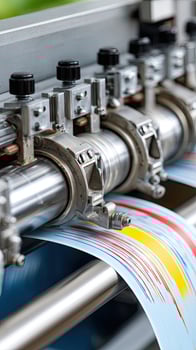 A machine is printing a roll of paper photo