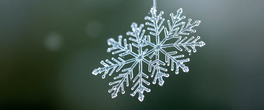 close up of a snowflake ornament photo