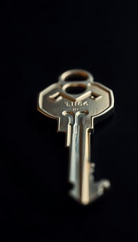 close up of a key on a black surface photo