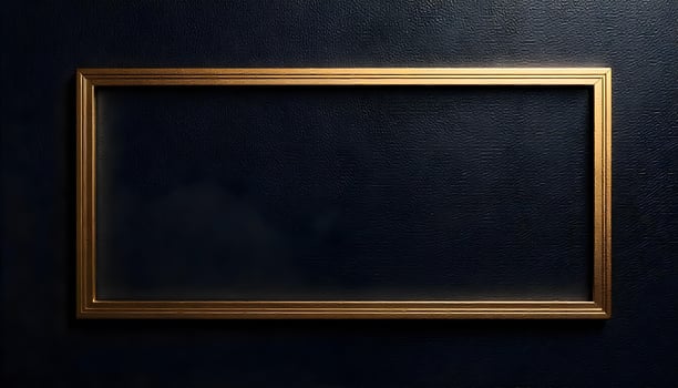 Gold frame on dark background photo