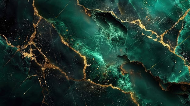 A luxurious abstract background featuring a stunning emerald green marble texture with gold. photo