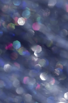 Abstract bokeh holiday background white blue colored, natural optical flare from lights, sunlight glare, blurry bokeh texture as Glittering aesthetic textured pattern, future dusk defocus background photo