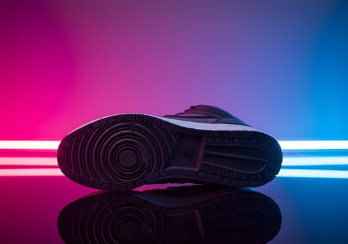 Stylish dark sport shoe design photo