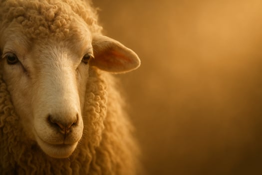 a close up of a sheep with long hair photo