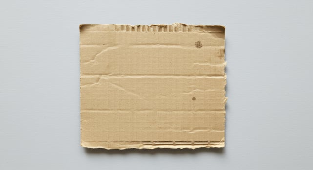 Rough Piece of Torn Brown Cardboard on Gray Surface photo