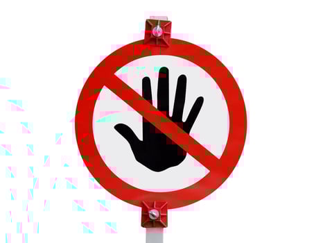 Warning sign prohibits crossing this road photo
