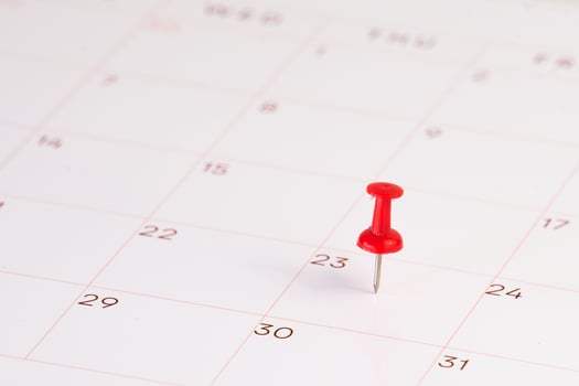 calendar with pin for the business planing concept photo