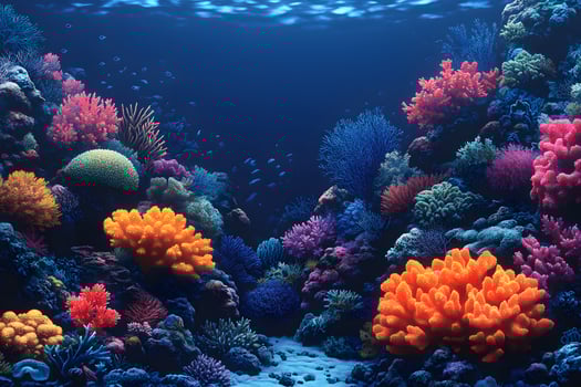 Vibrant Coral Reef Ecosystem Underwater Marine Life Scene for Ocean Conservation Posters photo