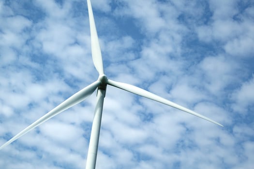 Wind turbine in nature with good weather, eco photo