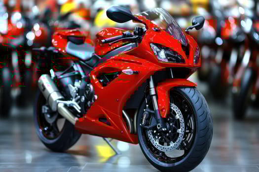 Fiery Red Sportbike A Stunning Display of Modern Motorcycle Design photo