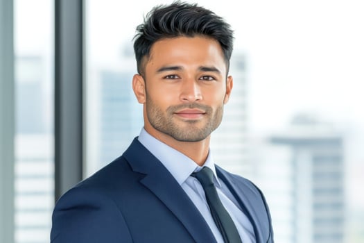 Confident Business Professional in a Modern Cityscape photo