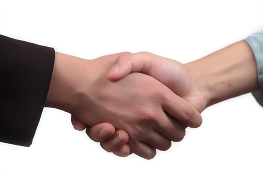 Close up of Two People Shaking Hands Business Deal Agreement Partnership Concept photo