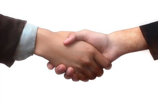 Diverse Hands Clasped in a Strong Business Handshake Agreement photo