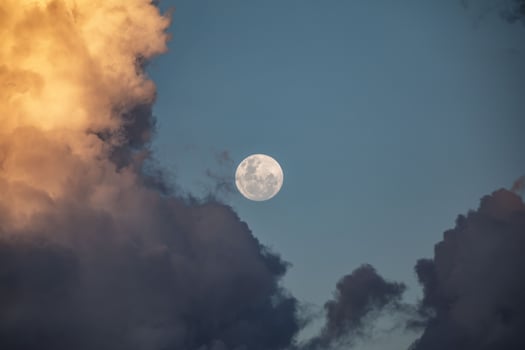 Spectacular and premium photography of the full moon colorful photo