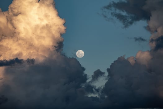 Spectacular and premium photography of the full moon clouds photo