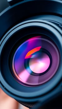 close up of a camera lens photo