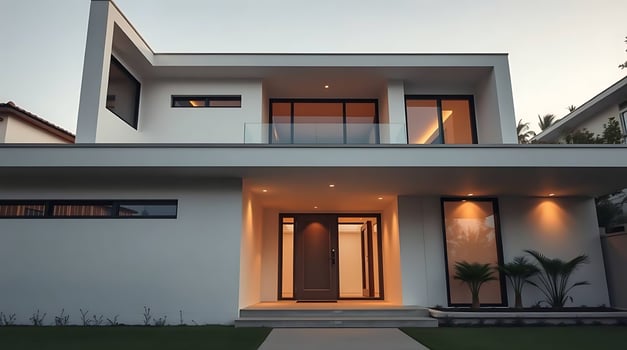 Modern home design showcases architectural elegance and luxury lifestyle photo