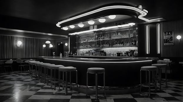 Elegant Art Deco Bar Interior with Stylish Design and Retro Atmosphere photo