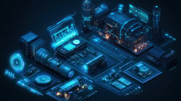 A mesmerizing display of futuristic technology, highlighting interconnected systems and digital infrastructure. photo