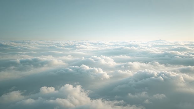 a dreamlike over a valley of clouds photo