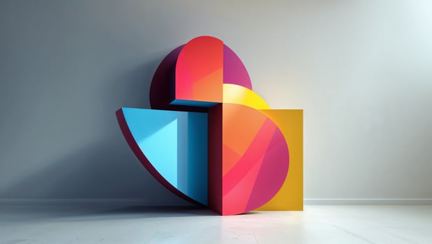 Abstract Geometric Shapes Wall Art Design photo