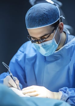 laser technician performing treatment in clinic. photo