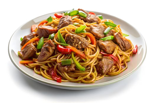 Delicious Beef Stir-Fry Noodles Ready to Serve photo