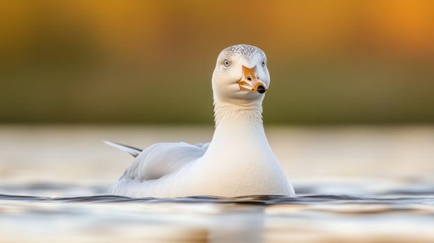 Stunning of a White Duck on Water photo