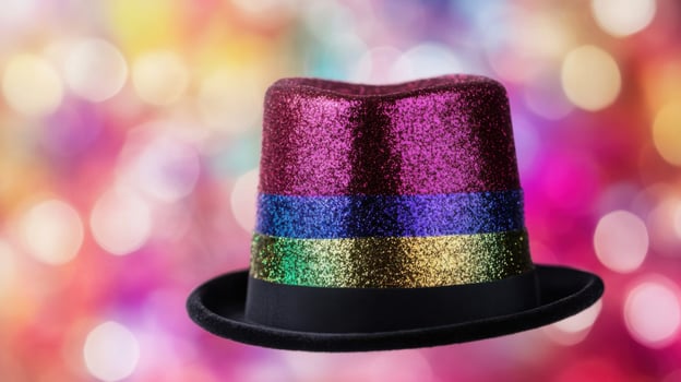 Sparkling Festive Party Hat with Glittery Design photo