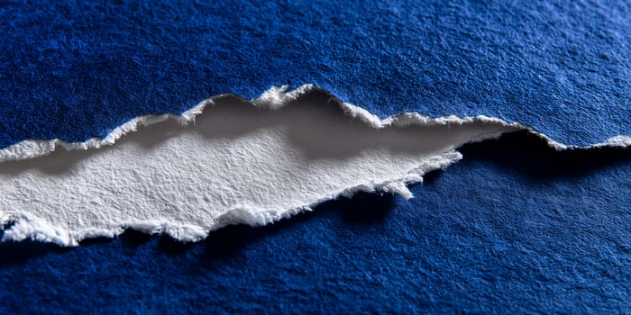 Ripped Blue and White Paper Texture photo