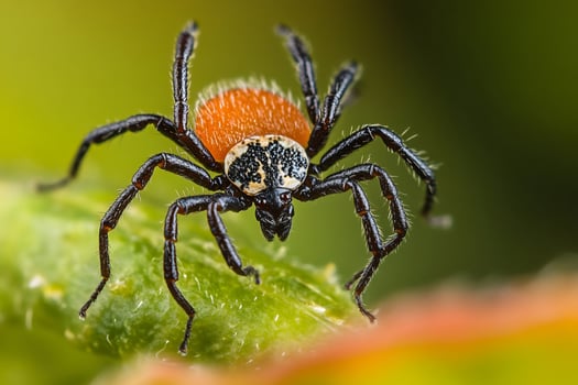 Colorful spider crawling on green leaf in nature macro photography photo
