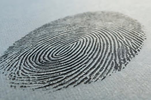 Macro close up of a fingerprint detail on a textured surface photo