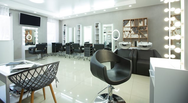 Places at hairdresser with professional equipment, interior photo